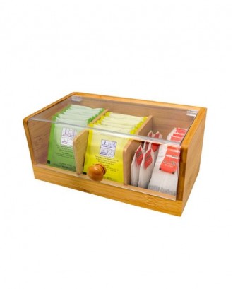 Cutie organizatoare pentru ceai, 3 compartimente, Nerthus - VIN BOUQUET